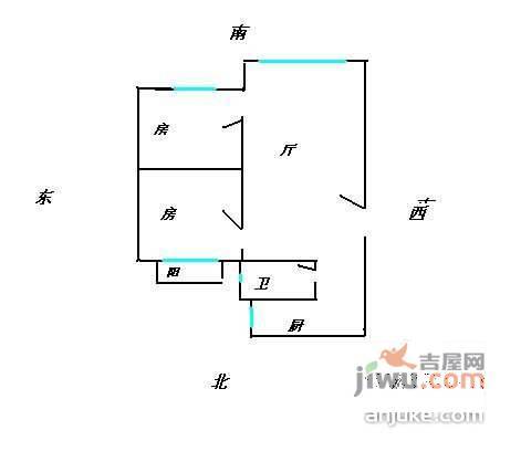 云宁居2室1厅1卫71㎡户型图