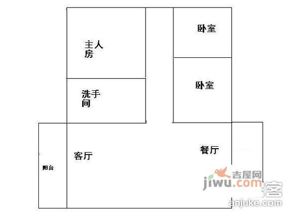 洛涛北区3室2厅2卫93㎡户型图