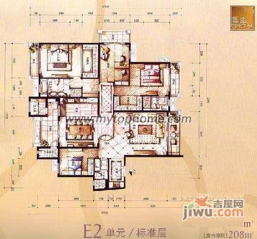 星河湾四期4室2厅2卫280㎡户型图