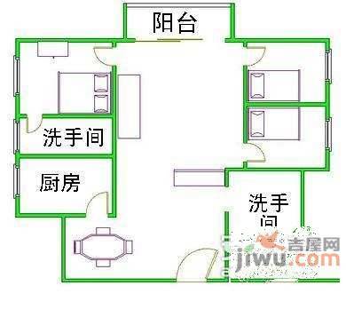 锦丽居3室2厅2卫109㎡户型图