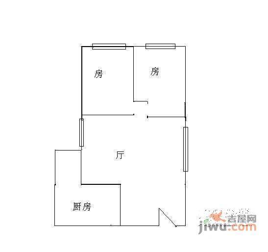 芳草园小区2室2厅1卫87㎡户型图