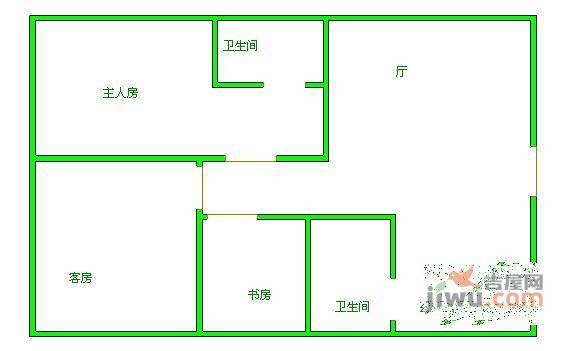 金海岸花园3室2厅1卫97㎡户型图