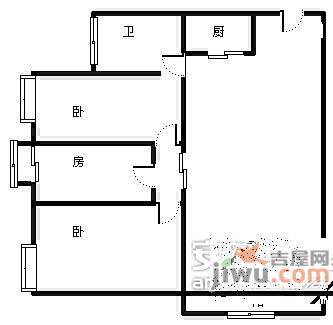 天河北苑3室2厅1卫100㎡户型图