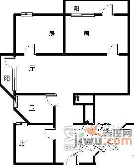 天河北苑3室2厅1卫100㎡户型图