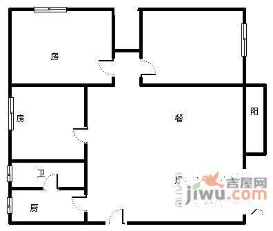 天河北苑3室2厅1卫100㎡户型图