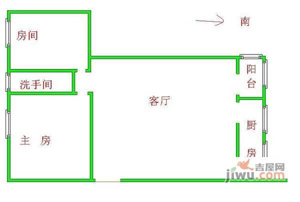 怡园小区2室1厅1卫93㎡户型图