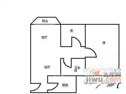 祈福新邨活力花园2室2厅1卫86㎡户型图