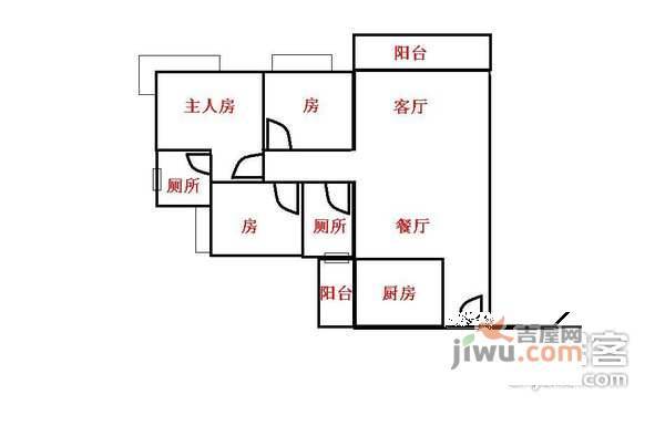 中海名都3室2厅1卫112㎡户型图