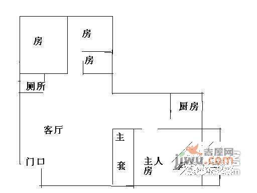 中海名都2室1厅1卫92㎡户型图