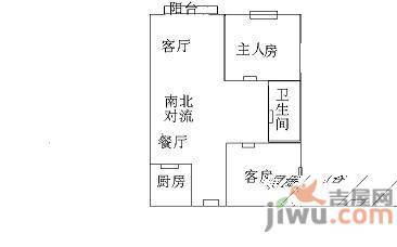 上漖海滨花园2室2厅1卫78㎡户型图