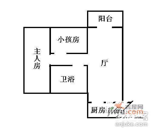 上漖海滨花园2室1厅1卫70㎡户型图