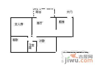 上漖海滨花园3室2厅1卫户型图