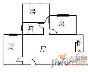 上漖海滨花园2室2厅1卫78㎡户型图