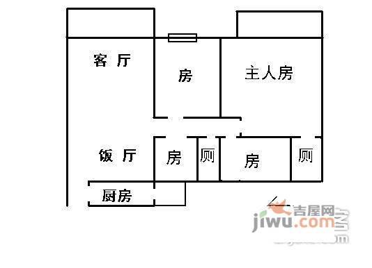 吉祥北园3室2厅2卫121㎡户型图