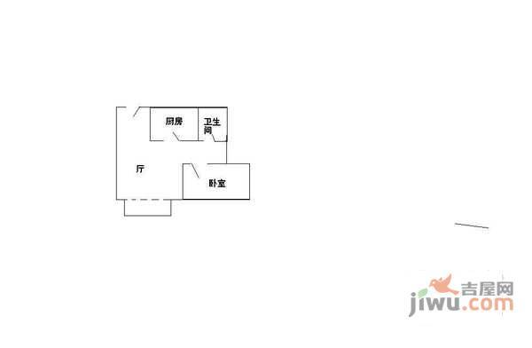 吉祥北园1室1厅1卫60㎡户型图