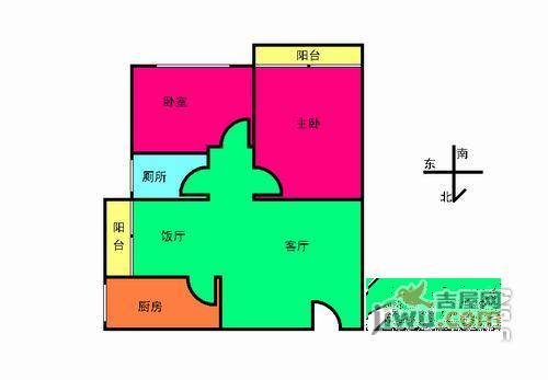 南洲名苑2室1厅1卫73㎡户型图