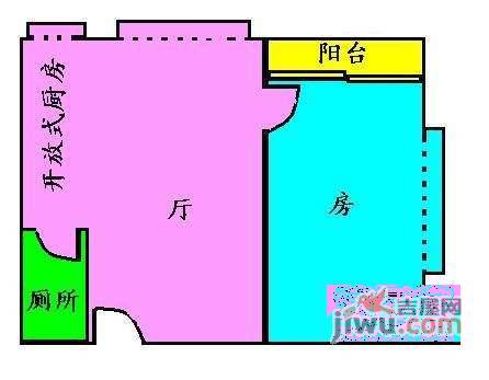 南洲名苑1室1厅1卫41㎡户型图