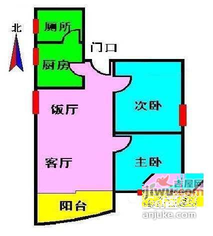 南洲名苑2室1厅1卫73㎡户型图