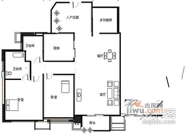 翡翠绿洲3室2厅2卫192㎡户型图