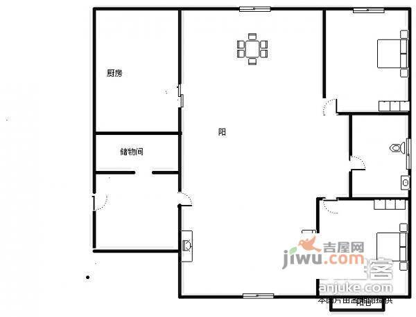 翡翠绿洲2室1厅1卫95㎡户型图