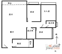 金碧领秀国际3室2厅1卫133㎡户型图