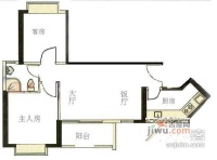 金碧领秀国际2室2厅1卫户型图