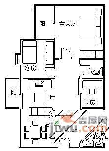 云景花园云景名都3室2厅1卫105㎡户型图