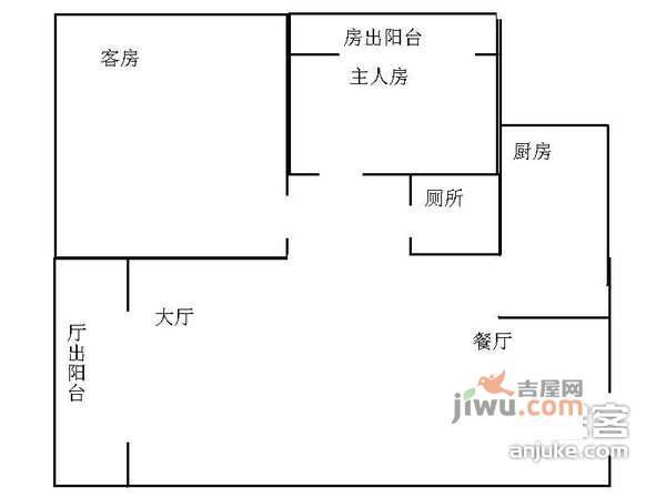 云景花园云景名都2室2厅1卫96㎡户型图