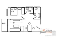 云景花园云景名都1室1厅1卫55㎡户型图
