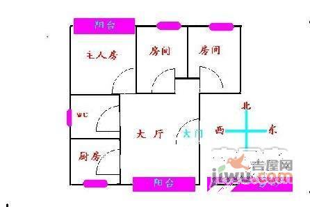 祈福新邨天湖居3室2厅1卫131㎡户型图