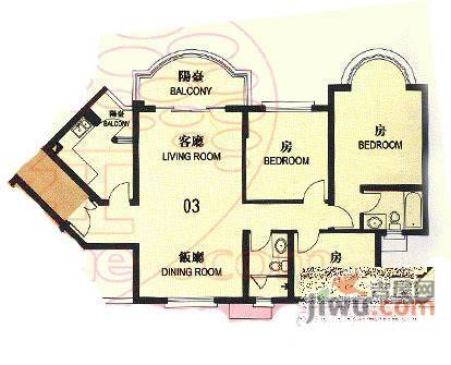 祈福新邨天湖居3室2厅1卫131㎡户型图