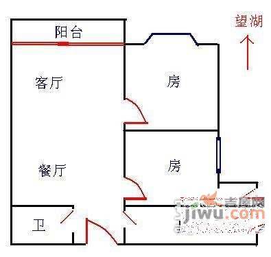 祈福新邨天湖居2室2厅1卫78㎡户型图