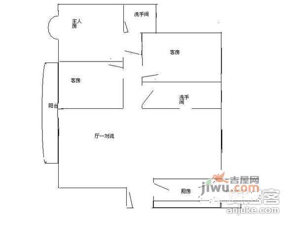 祈福新邨天湖居3室2厅2卫户型图