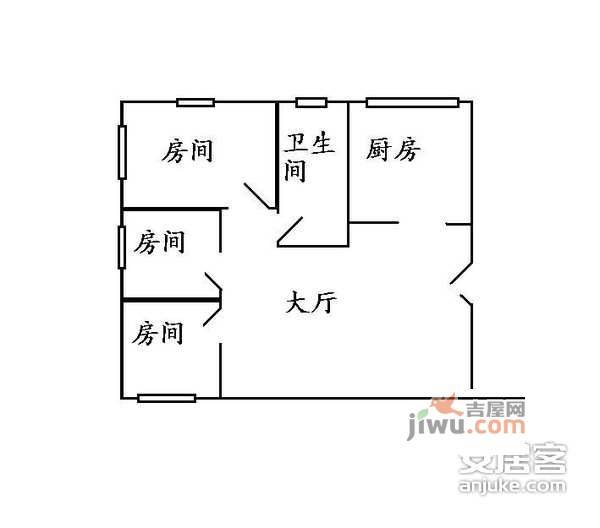 富丽家园3室1厅1卫91㎡户型图