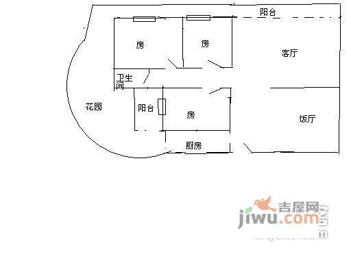 广州保利花园3室1厅1卫95㎡户型图