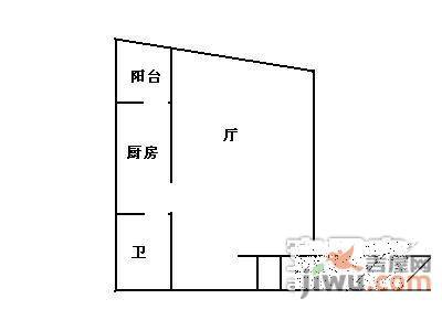 广州奥林匹克花园1室1厅1卫34㎡户型图