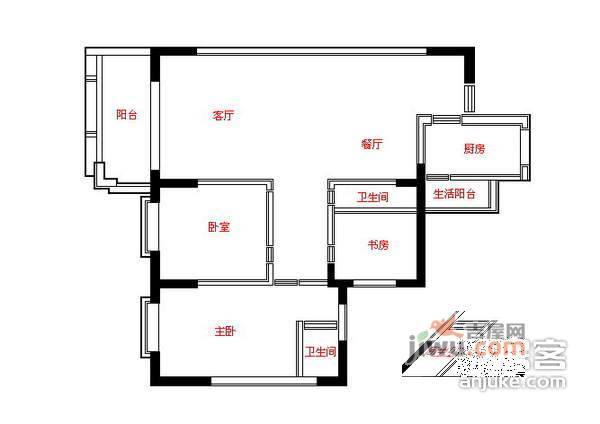 广州奥林匹克花园6室2厅2卫165㎡户型图