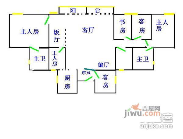 洛涛南区5室2厅3卫181㎡户型图