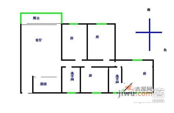 洛涛南区5室3厅3卫户型图