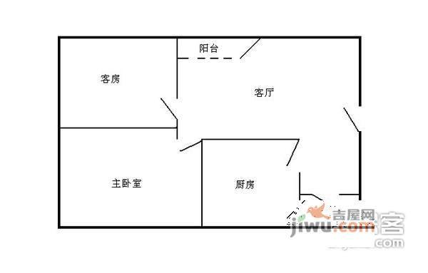 洛涛南区2室1厅1卫68㎡户型图