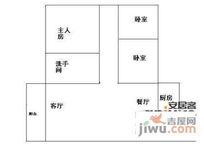 洛涛南区3室2厅1卫91㎡户型图