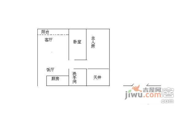 洛涛南区2室2厅1卫80㎡户型图