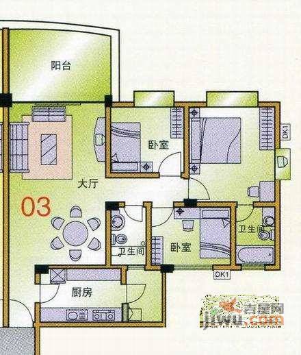 顺德碧桂园花园区3室2厅2卫173㎡户型图