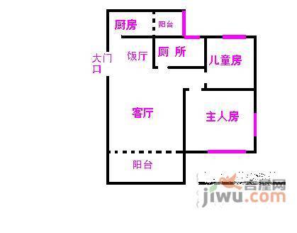 顺德碧桂园花园区2室1厅1卫68㎡户型图