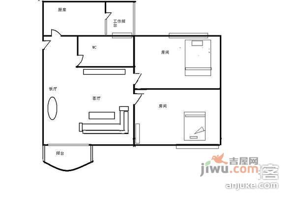 顺德碧桂园花园区2室2厅1卫69㎡户型图