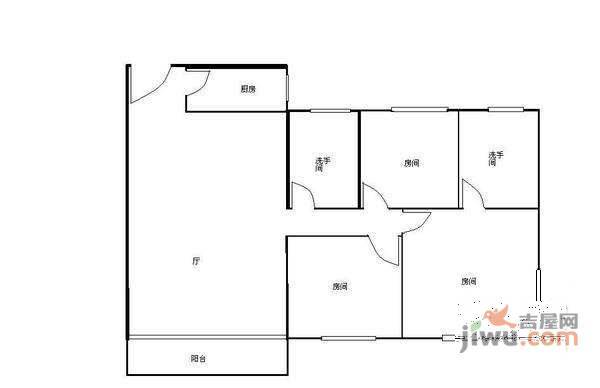 顺德碧桂园花园区3室1厅2卫127㎡户型图