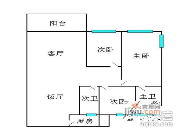 顺德碧桂园花园区3室2厅2卫173㎡户型图