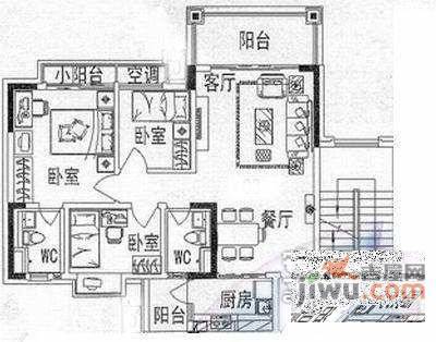 顺德碧桂园花园区3室2厅2卫173㎡户型图