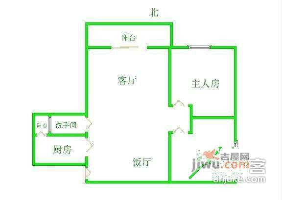 保利心语花园2室2厅1卫86㎡户型图