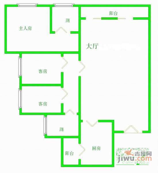 保利心语花园3室2厅2卫137㎡户型图